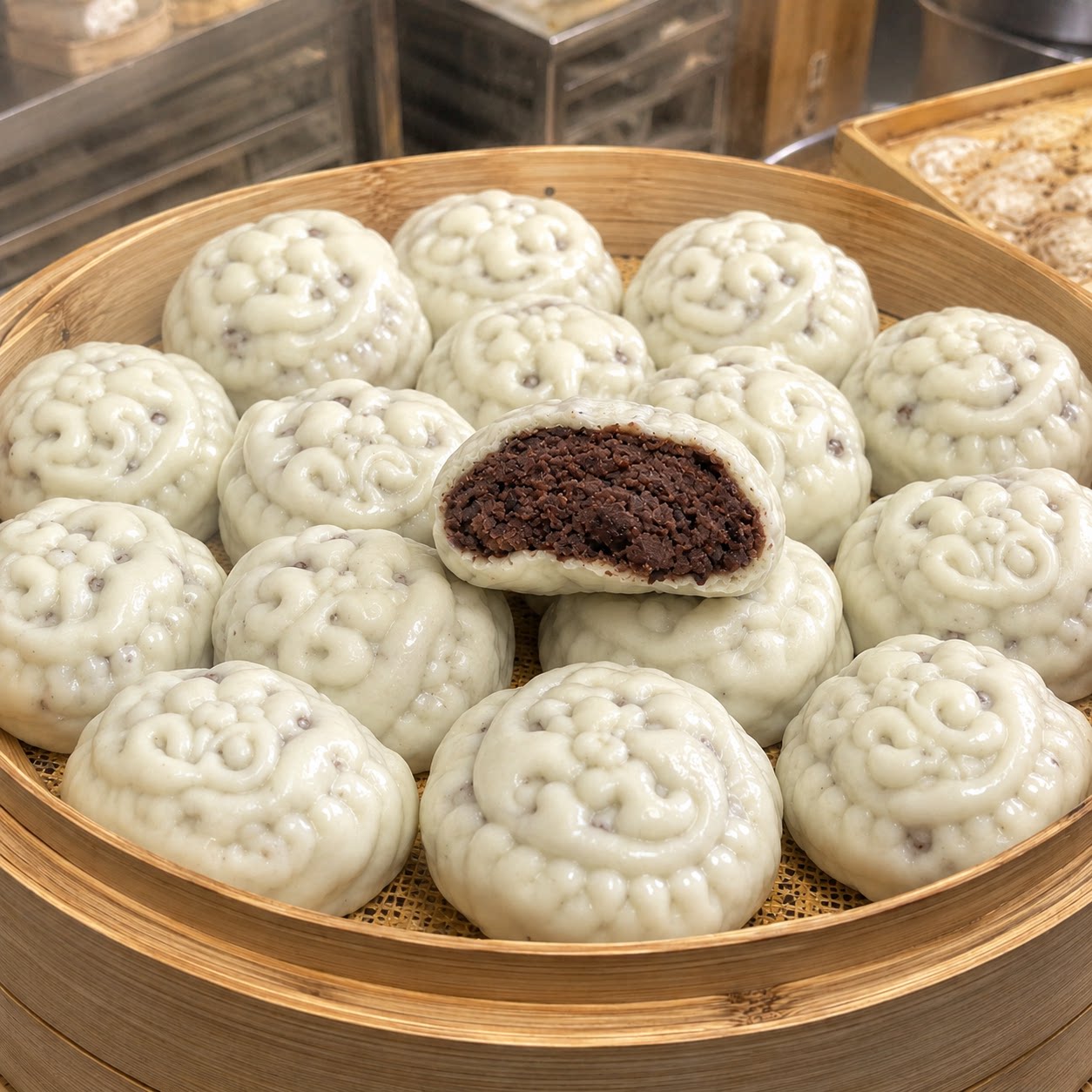 【现货速发】薄皮豆沙包儿童馒头健康早餐商用包子夹心香甜软糯