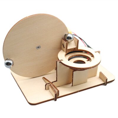 双磁吸钢珠科技小制作木制电动轨道滚珠滑梯中小学生手工积木CE95