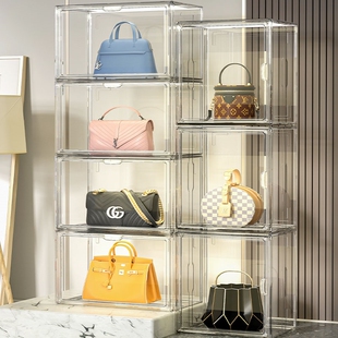 包包收纳盒亚克力防尘展示箱收纳神器柜存放奢侈品透明防潮置物架