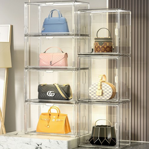 包包收纳盒亚克力防尘展示箱收纳神器柜存放奢侈品透明防潮置物架