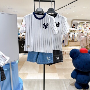 MLB男童运动套装潮牌韩国代购童装26年夏季儿童短袖短裤两件套