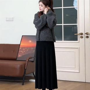 2025初冬温柔系穿一整套高级毛衣套装 连衣裙子女