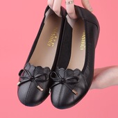 舒适奶奶防滑轻便中年老人皮鞋 中老年女鞋 软底单鞋 春秋真皮妈妈鞋