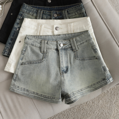 美式辣妹复古牛仔短裤显瘦热裤