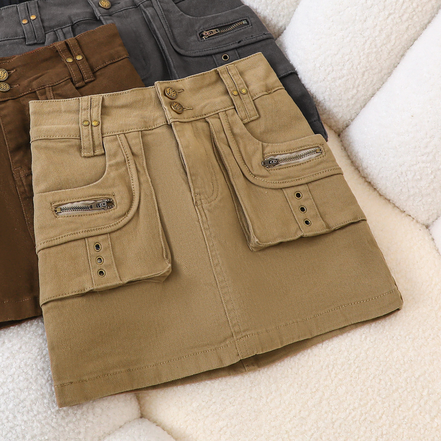 拉夏贝尔美式复古牛仔短裙女夏季新款辣妹紧身显瘦包臀短款半身裙