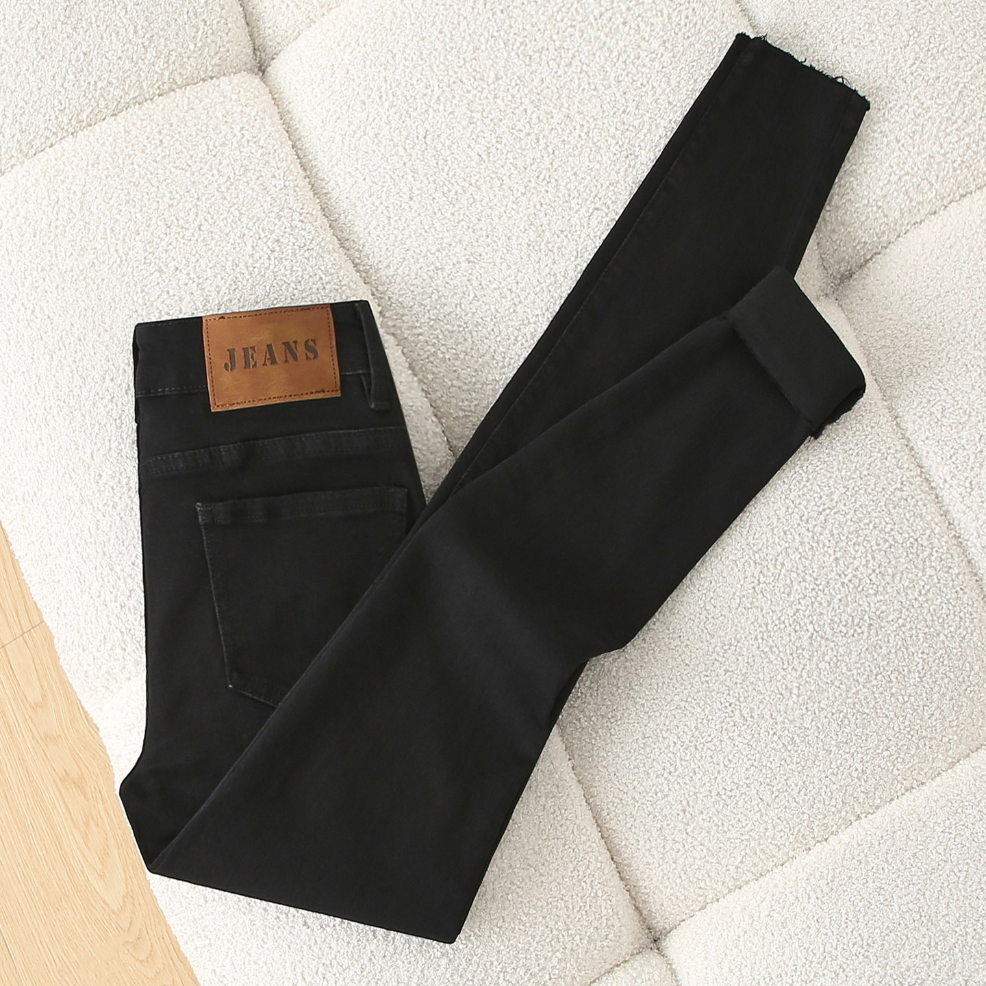拉夏贝尔黑色高腰修身牛仔裤女辣妹显瘦弹力小脚长裤小个子铅笔裤,女装/女士精品,牛仔裤,淘宝优惠券,粉丝福利购,淘宝优惠卷