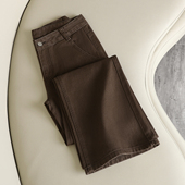 子 高腰显瘦宽松阔腿裤 拉夏贝尔美拉德风直筒牛仔裤 女2025秋冬新款