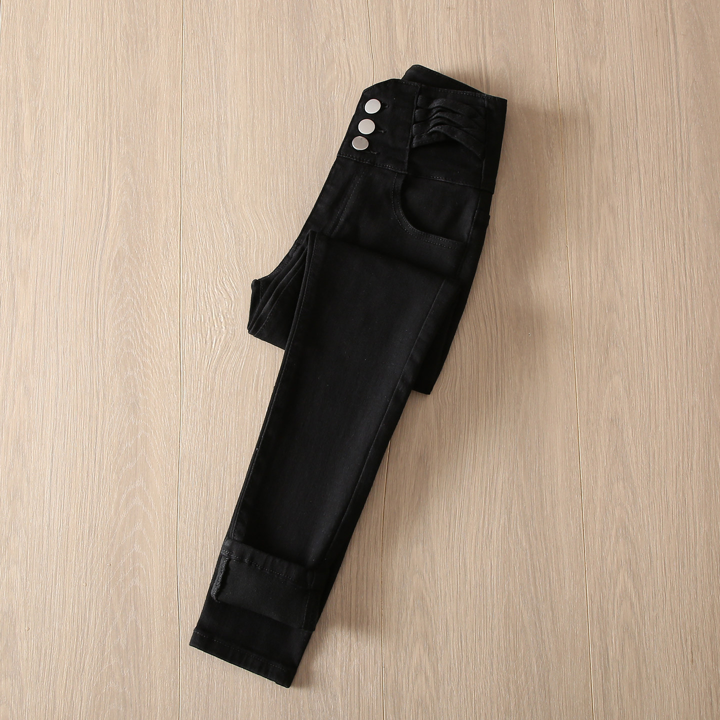 拉夏贝尔高腰黑色小脚牛仔裤女秋冬季2025年新款外穿百搭铅笔裤子,女装/女士精品,牛仔裤,淘宝优惠券,粉丝福利购,淘宝优惠卷