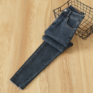 显瘦九分铅笔裤 高腰修身 子 女2026春秋新款 拉夏贝尔紧身小脚牛仔裤