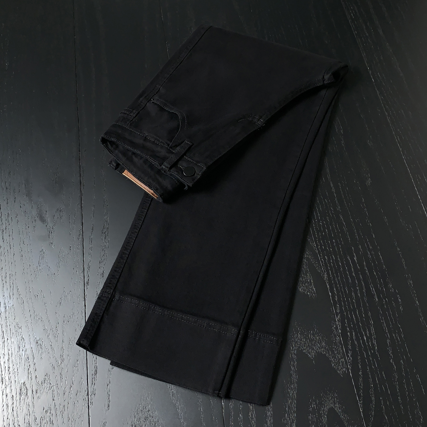 拉夏贝尔黑色时尚牛仔裤女