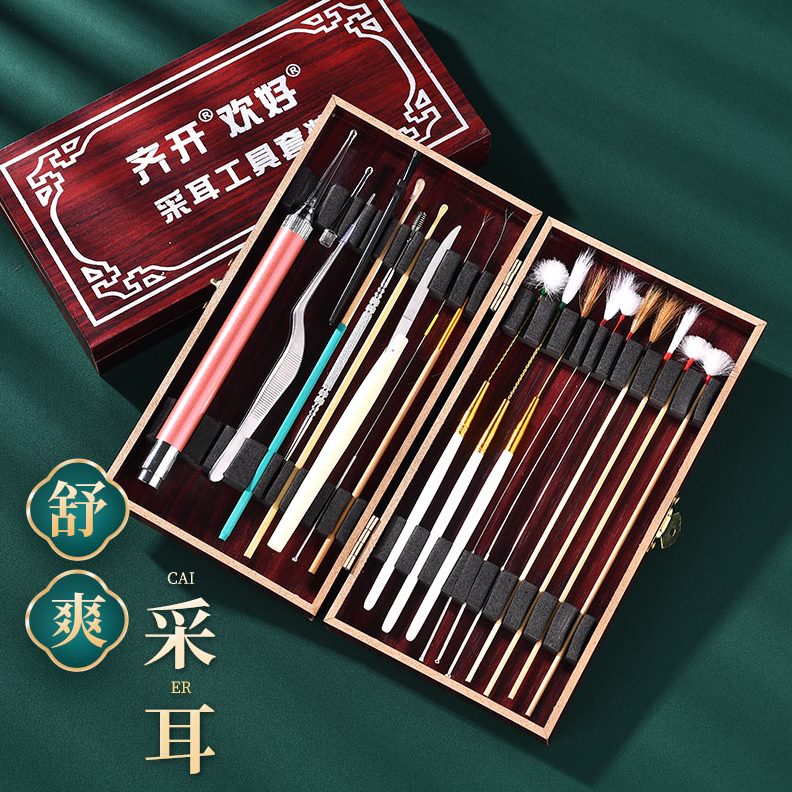 专业专用耳朵全套可视耳勺神器棒打挖踩掏毛鹅毛毛油采耳工具套装