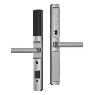 防水指纹锁断桥铝纱窗门矮把手密码锁双层门庭院门铝合金门智能锁