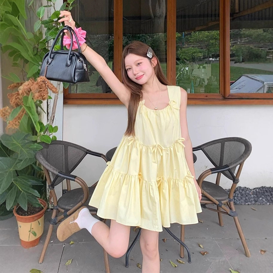 韩系chic背心连衣裙女夏季新连衣裙