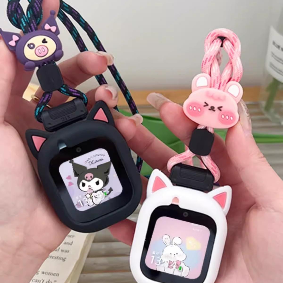 适用华为KTY-L10儿童电话手表表带3S吊绳5保护壳4X简单3pro挂脖套