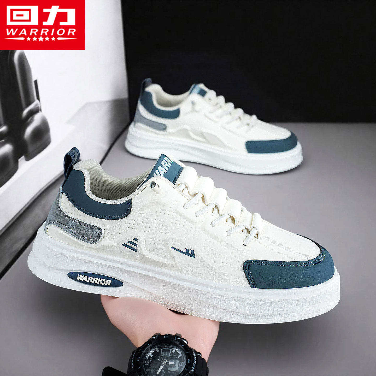 回力一脚蹬男鞋春季潮流运动皮面防水工作休闲百搭小白鞋低帮板鞋,流行男鞋,休闲板鞋,淘宝优惠券,粉丝福利购,淘宝优惠卷
