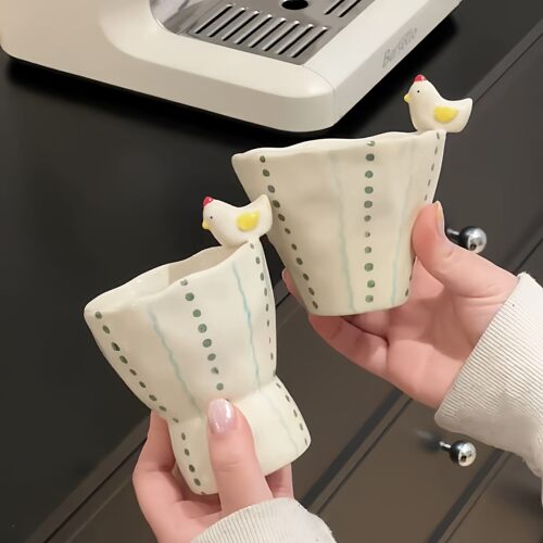 咖啡杯送朋友可爱小鸡手握杯家用
