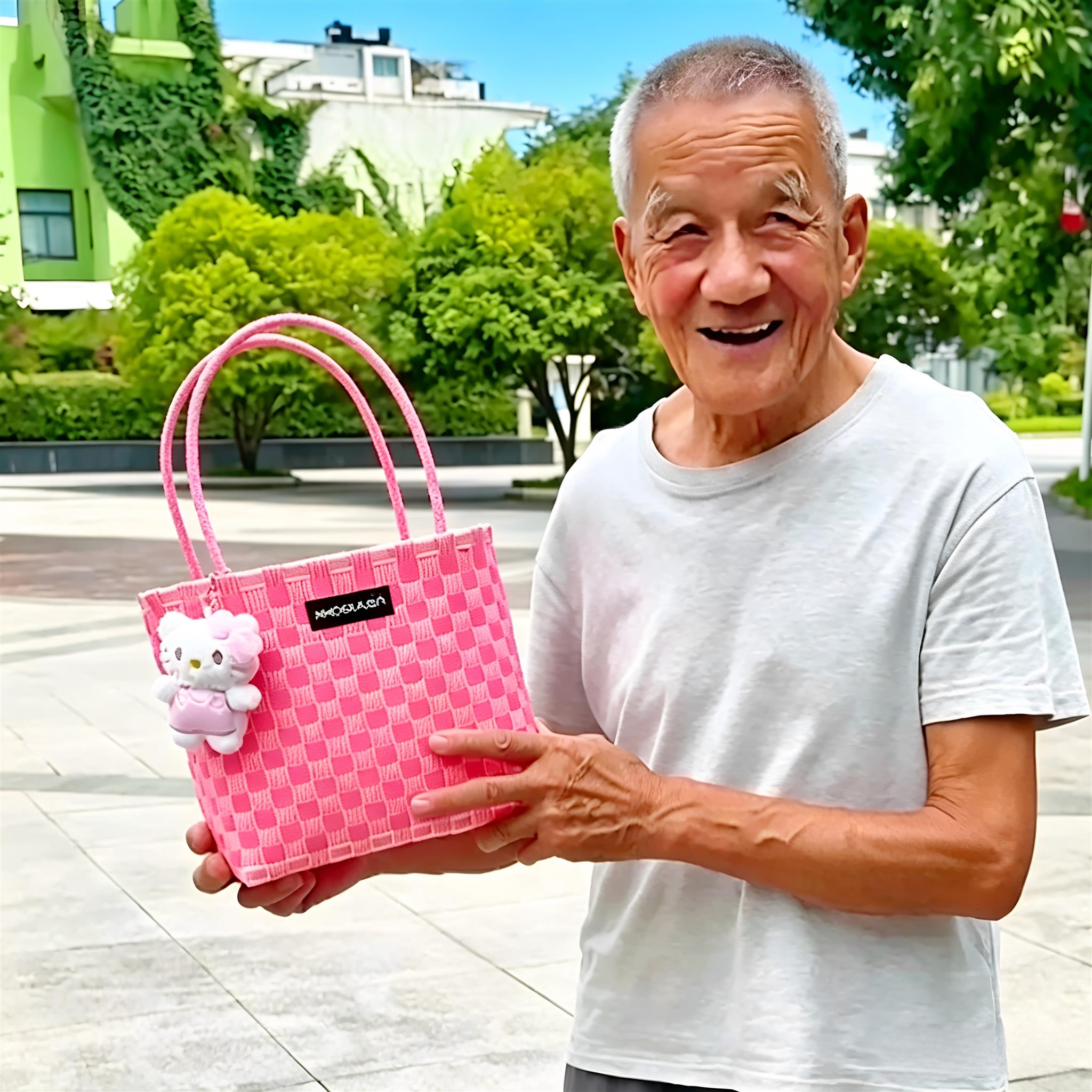 手提拎包西湖兜篮绍兴非遗手工编织菜篮子百塔便携女生多巴胺撞色