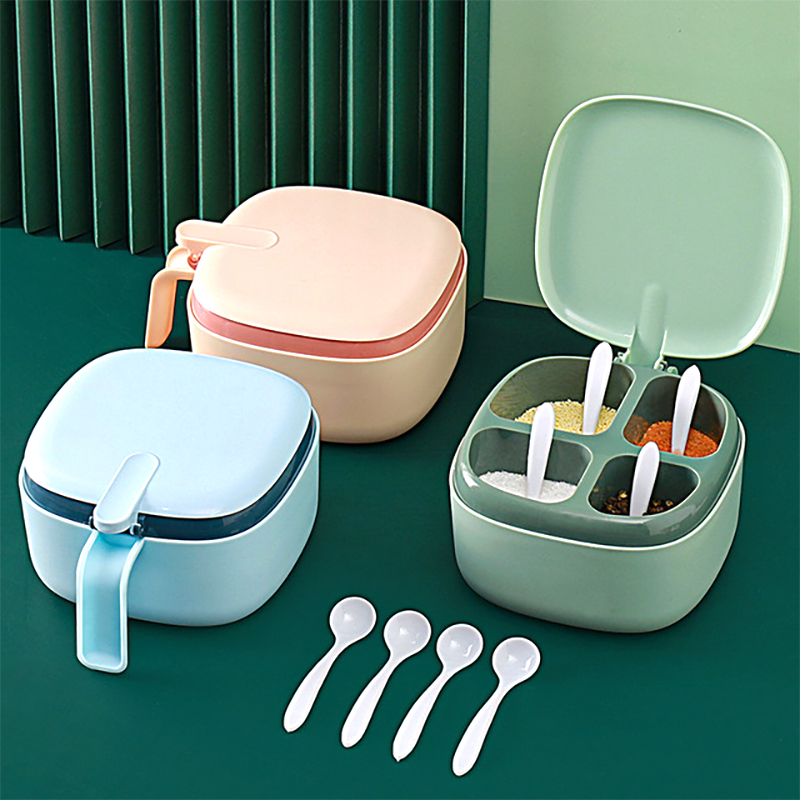 household kitchen Fourfold one combination suit Seasoning Box Sugar and salt monosodium glutamate Multi-grid With cover Cruetin the Kitchen/Cooking utensils , Kitchen Gadgets/Kitchen storage , Storage jars/Kitchen storage containers , Seasoning bottles  category - from Buy2taobao.com to provide professional Taobao agent buy service
