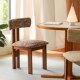 莱陌复古奶油风实木餐椅家用设计师餐桌椅中古网红梳妆靠背椅