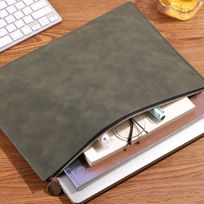 商务拉链文件袋A4羊巴皮质档案袋定制可印logo文件夹文件包加厚防