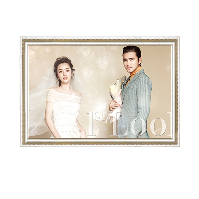 美式复古实木婚纱照相框放大32 36 40 48 60寸30卧室照片挂墙客厅