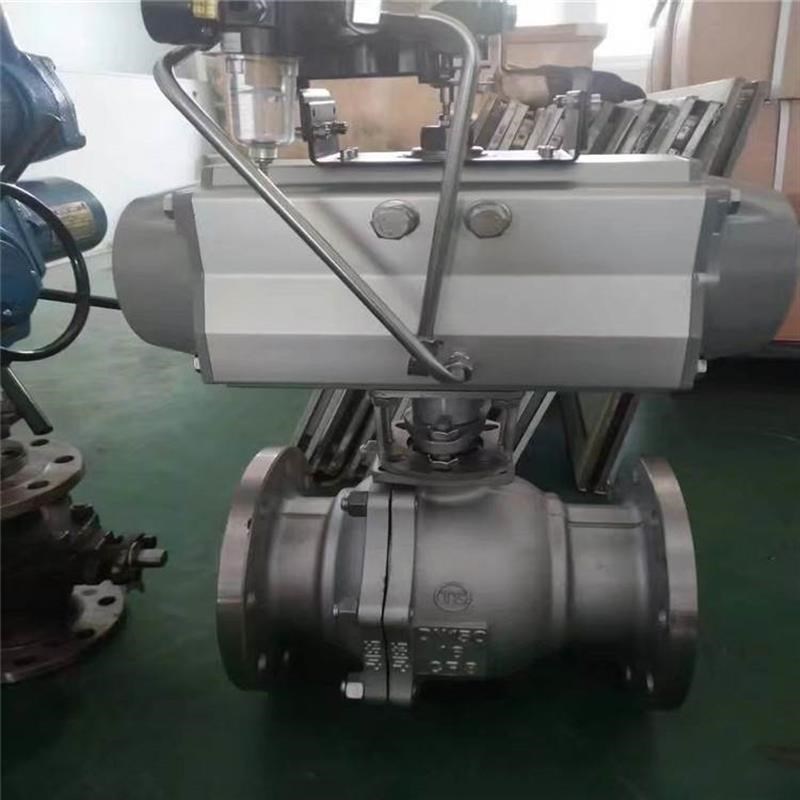 气动球阀 Q641F-16RL 气动软密封法兰球阀 气动双作用执行器球阀