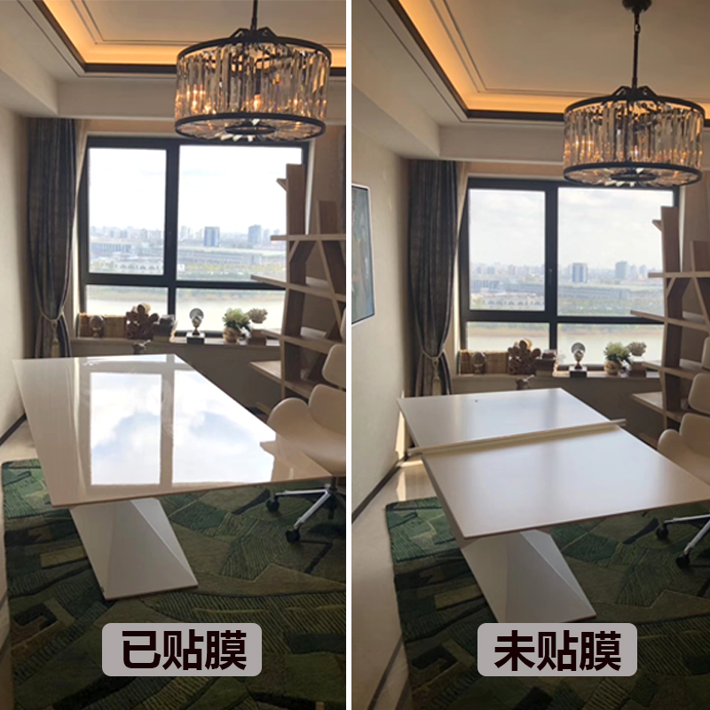 岩板餐桌子贴膜家具耐高温防烫茶几透明大理石桌面保护膜自粘