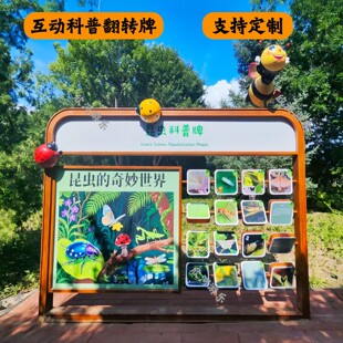 科普互动翻转牌知识问答翻翻乐户外互动装置儿童游乐设备支持定制