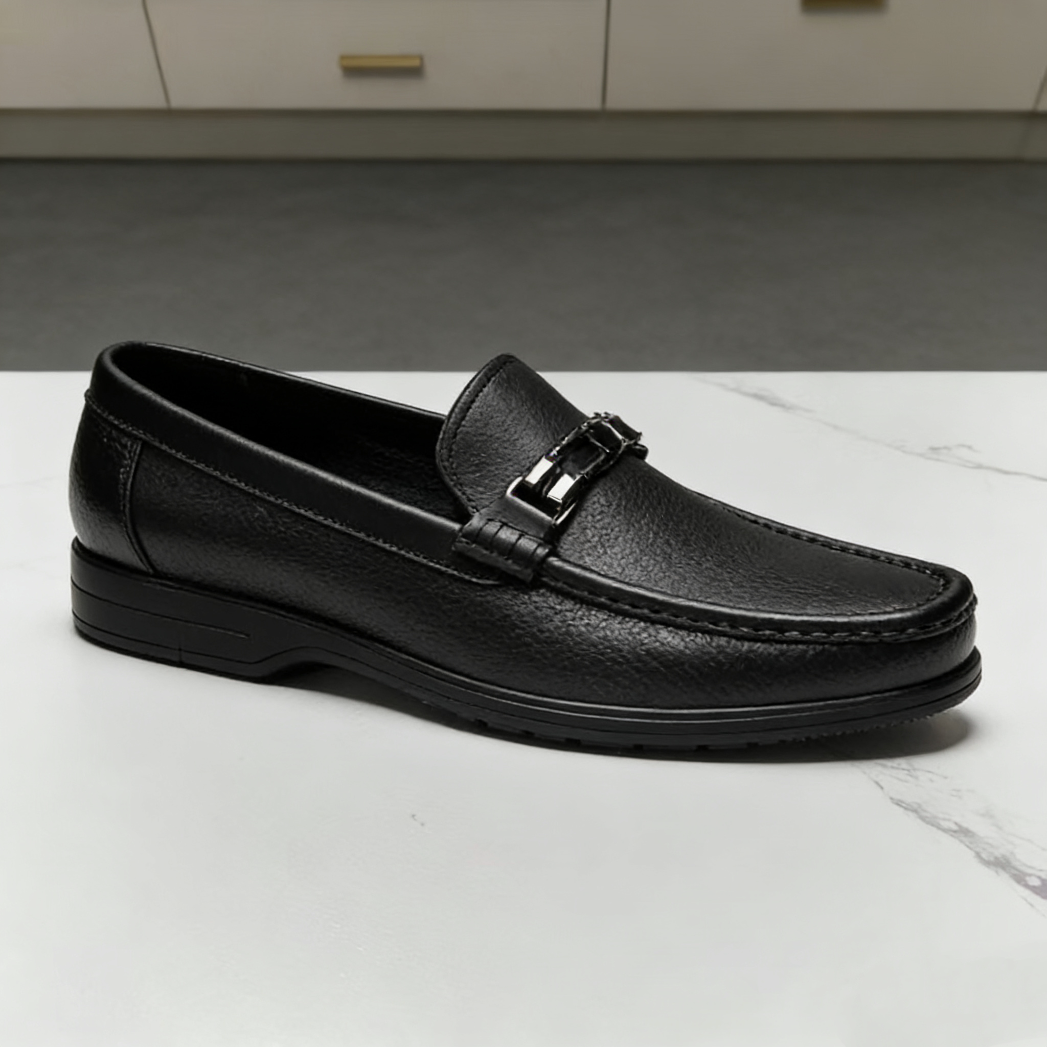 沙驰男鞋春秋新款真皮商务休闲乐福鞋一脚蹬百搭减震软底软面皮鞋