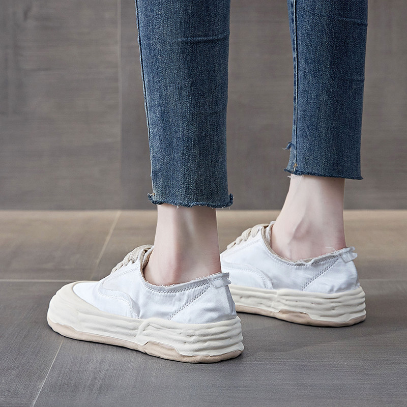 NUAU HOUSE  POPULAR RECOMMENDATION SATIN BOARD SHOES WOMENS THIN BREATHABLE 2024 NEW SPORTS SHALLOW LITTLE WHITE SHOES INS