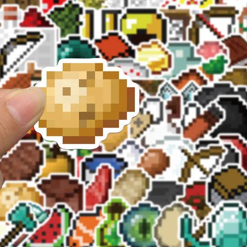 70Pcs Waterproof Pixel Game Cartoon Stickers DIY Decorative