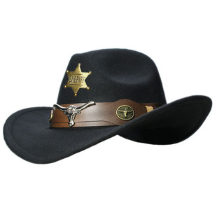 StarCrest Retro Cow Head Emblem Cowboy Hat 西部牛仔帽