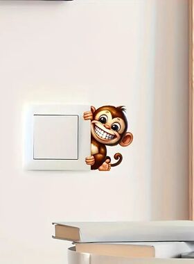 1-piece set of cute monkey stickers - easy to peel off, perf