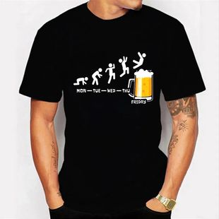 Friday Beer Print Men's Brand T-shirts Funny Graphic Hip Hop