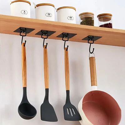 5 pcs Heavy Duty Adhesive Wall Hooks - No Drilling, Easy to