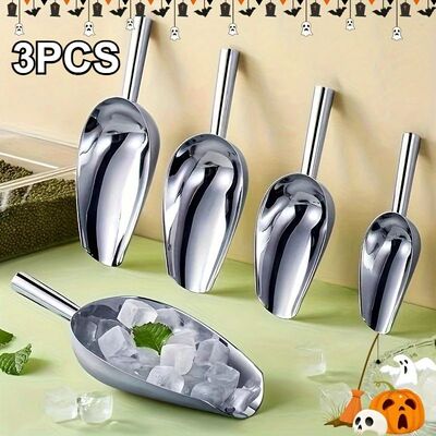 3PC Stainless Steel Scoop Set | Heavy Duty Ice Shovel for Pe