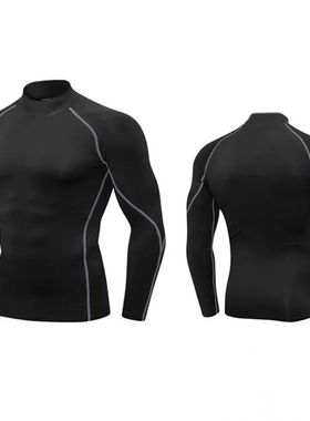 Men's Workout Compression Shirt Turtleneck Long Sleeve Rash