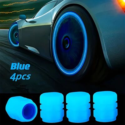 4-piece set of glossy tire valve caps, suitable for durable