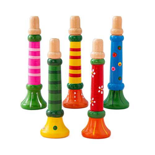 Wooden Trumpet Children Toy Horn Whistle Musical Instrument