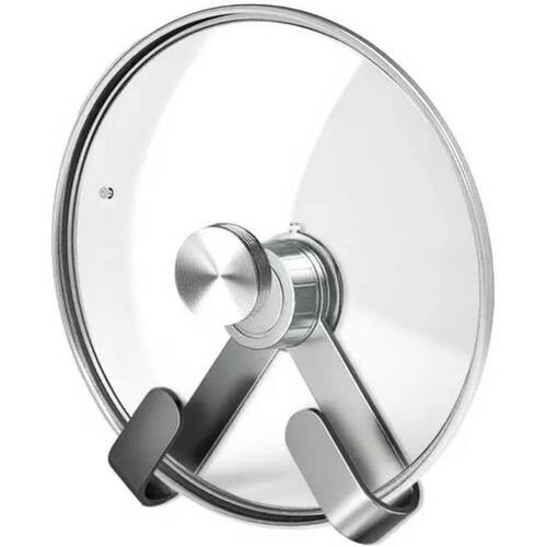 Adjustable pot lid rack with suction cup, wall-mounted rotat