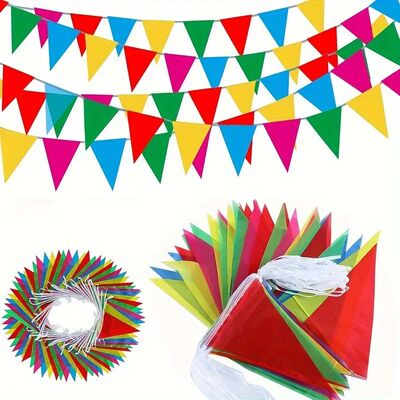 500/300/100Pcs Flags Colorful Pennant Banner Flags Triangle