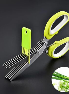 Herb Scissors  Stainless Steel 5 Blade Kitchen Shears Househ