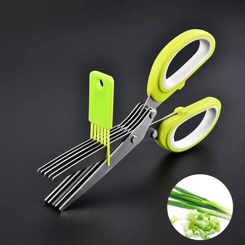 Herb Scissors  Stainless Steel 5 Blade Kitchen Shears Househ
