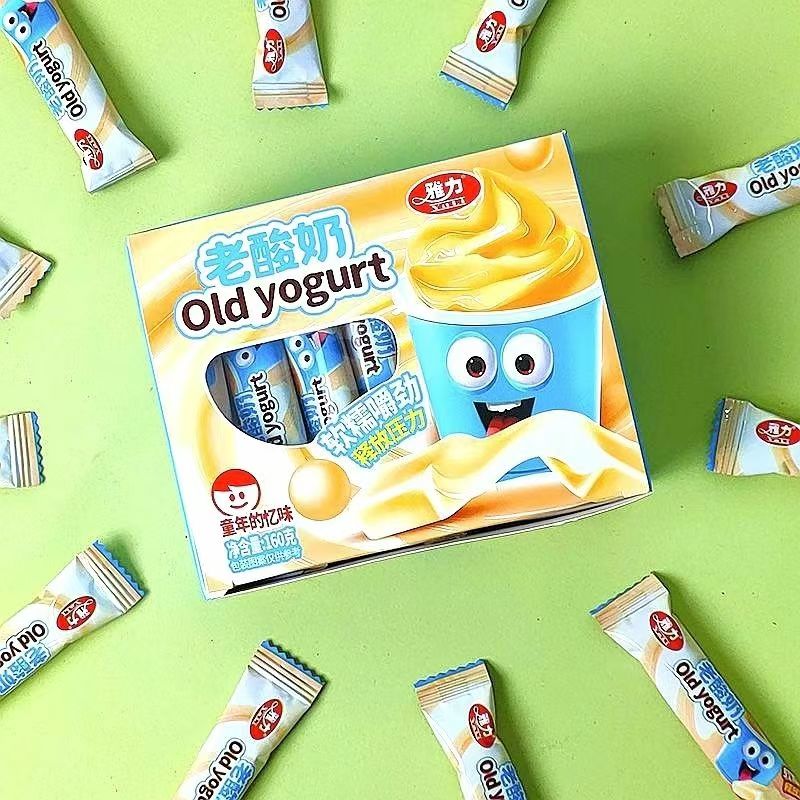 雅力老酸奶软糖盒装精致高档糖果礼物儿童健康奶糖独立包装零食