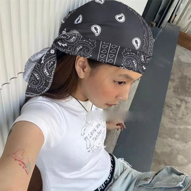 说唱durag头巾海盗帽系带潮人帽