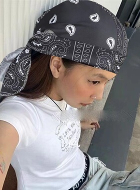 durag头巾包头帽海盗帽男嘻哈帽hiphop系带头巾说唱潮人穿搭女