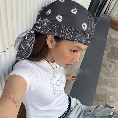 说唱durag头巾海盗帽系带潮人帽