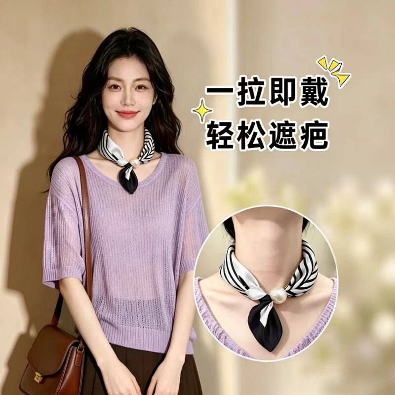 遮脖子疤痕的丝巾甲状腺术后遮挡图片