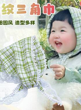 宝宝头巾拍照儿童三角巾田园风