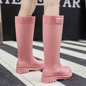 高筒雨靴网红长筒水鞋 防滑保暖防水胶鞋 女款 时尚 户外徒步 雨鞋